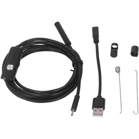 Endoscope Industriel USB IP67 Etanche, Caméra d'Inspection avec 6 LED et Sonde de 7mm, Longueur 1 Mètre / 3.3 Pieds