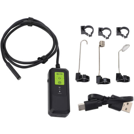 Endoscope industriel WiFi avec lumière 8 mm HD, caméra endoscope portative à double objectif pour l'inspection automobile et des pipelines 1 m/3,3 pieds
