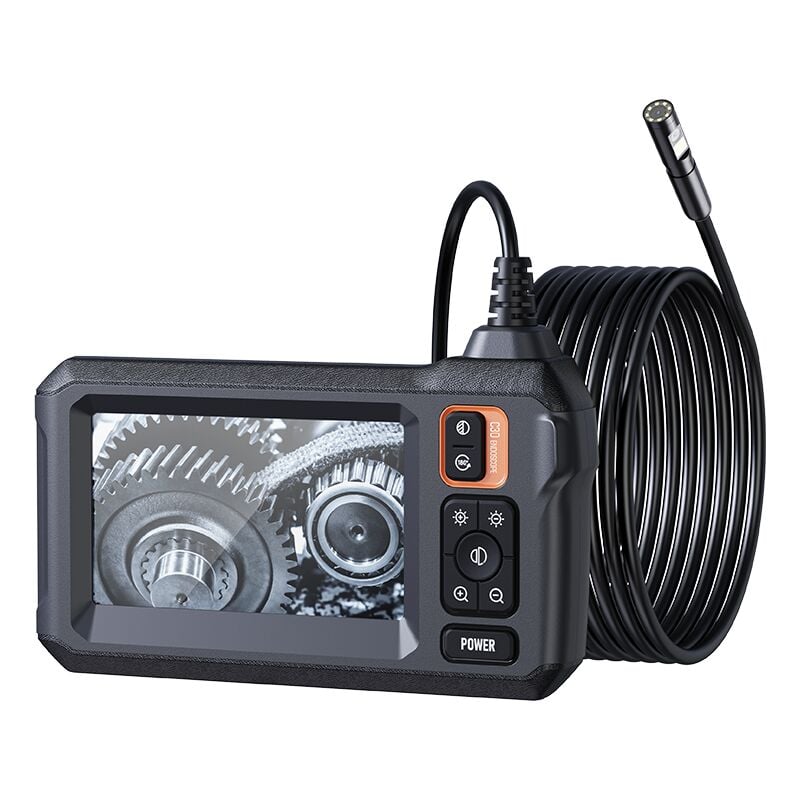 Endoscope Industriel,Caméra d'inspection de Serpent Endoscope 15M lcd 4.3' Pouces, Caméra Endoscopique avec 8 led Réglables, Caméra Etanche IP67 de