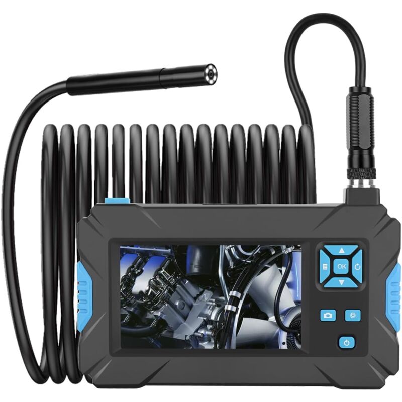 Endoscope Industriel,Caméra Endoscope Industrielle avec caméra 1920 1080P 6 lumière LED IP67 caméra d'inspection étanche avec écran LCD 4,3 Pouces 2