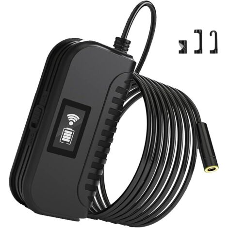 Endoscope sans Fil 8mm, Mise à Niveau de l'endoscope WiFi HD 5,0 MP, caméra d'inspection de Serpent Semi-Rigide avec Batterie 2600 mAh pour téléphones intelligents et tablettes iOS et Andr