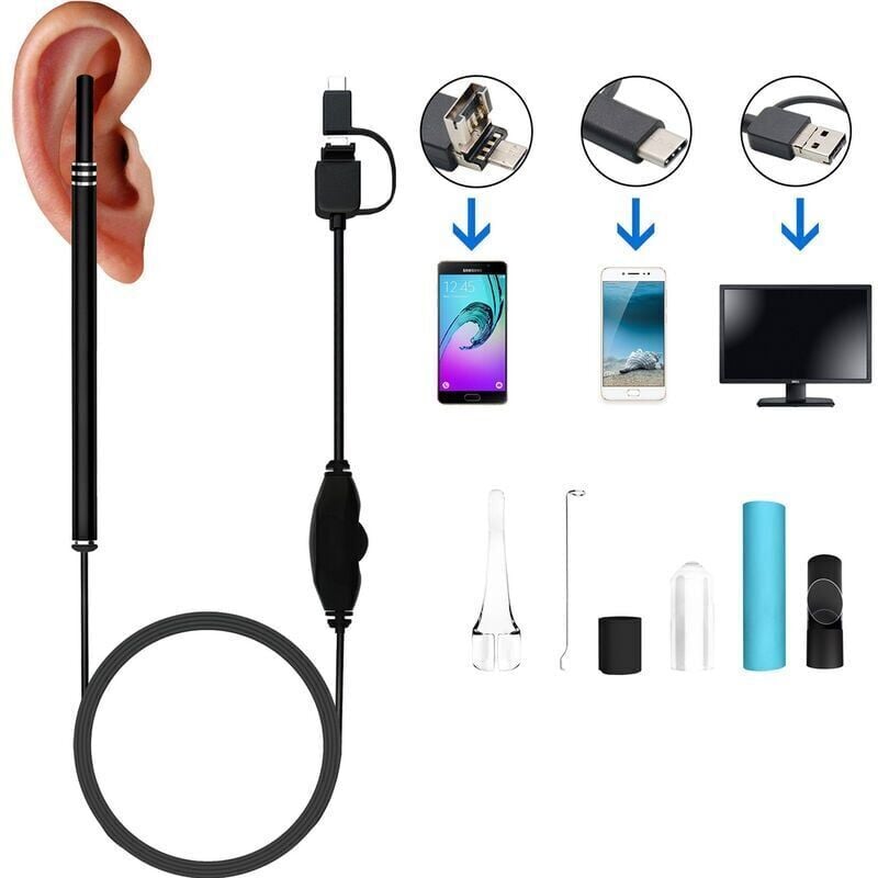 Image of Alovez - Endoscope visuel à cuillère auriculaire Endoscope hd pour conduit auditif