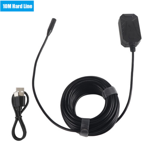 Endoscope WiFi 5MP Haute Définition pour Smartphone iOS/Android, Lentille Étanche, Câble Rigide 10m, Mise au Point Automatique