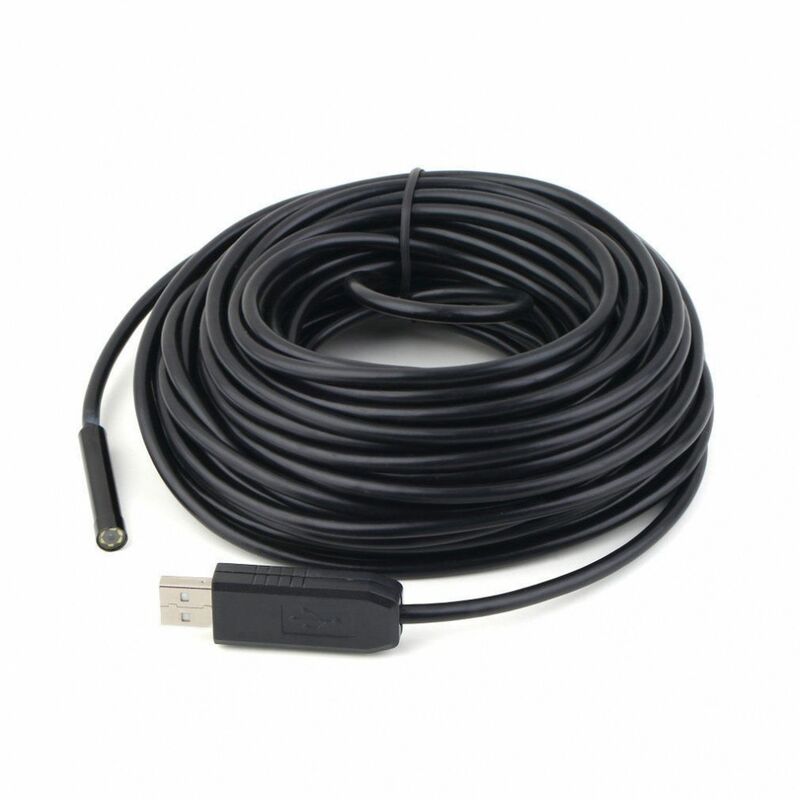 

Endoscopio de inspeccion cable USB flexible lente 7mm con luz de 10 metros de largo sumergible