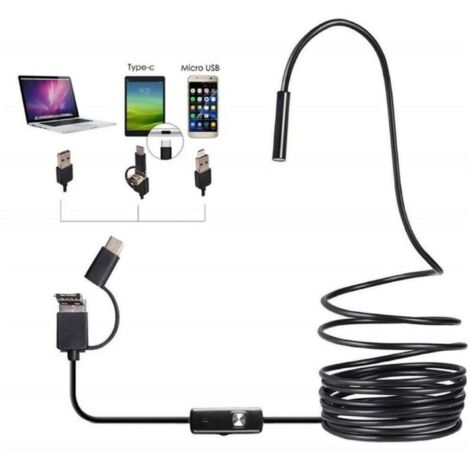 Endoscopio Impermeabile 3 In 1 - 5 Mt. - Videocamera Di Ispezione Usb (Y101)