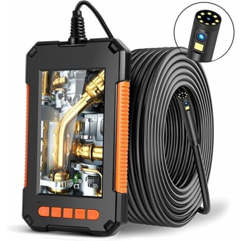 Endoscopio industrial, cámara de inspección de endoscopio de un solo cabezal, endoscopio digital de un solo cabezal HD 1080P, pantalla LCD de 4,3", IP67 a prueba de agua, con 8 luces LED Ulisme