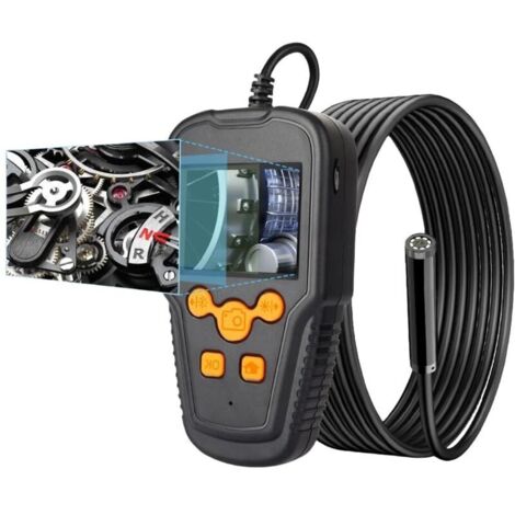 Endoscopio industriale da 8 mm, telecamera endoscopica HD 1080P, telecamera per ispezione tubi da 2,4 pollici con 8 luci LED, cavo semirigido da 5 m