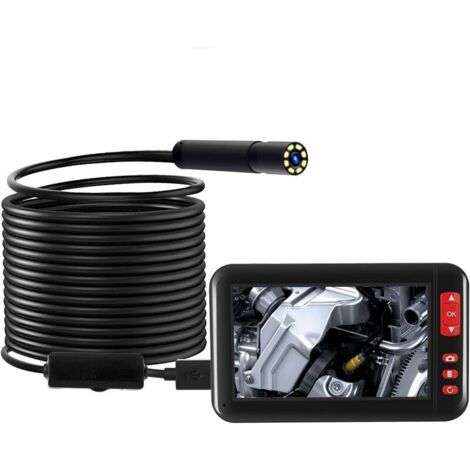 Endoscopio industriale MASO 10M Schermo LCD a colori da 4,3" F200 Telecamere di ispezione periscopiche HD 1080P impermeabili con sonda a 8 LED Ricaricabile tramite USB