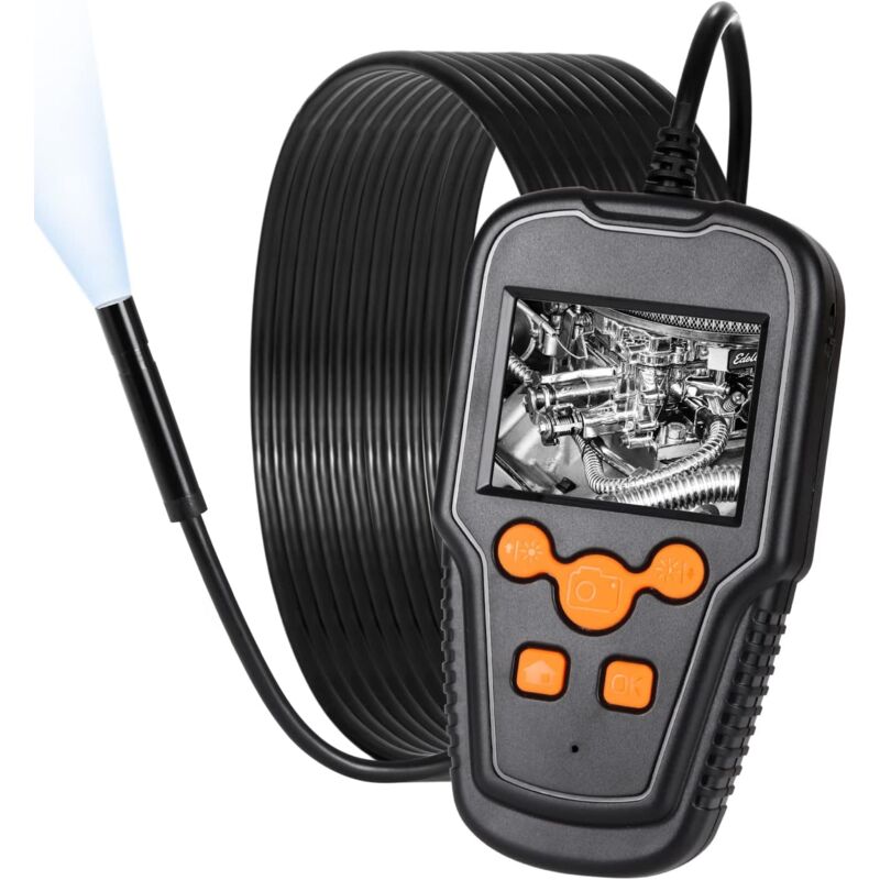 Image of Endoscopio industriale, telecamera endoscopica HD 1080P, telecamera per ispezione tubi da 2,4 pollici, con 8 luci LED, telecamera impermeabile IP68,