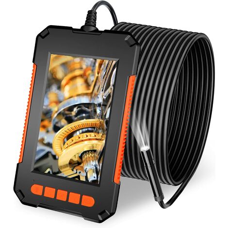 SKYBASIC 1080P HD Digitale Endoskopkamera Wasserdicht 4,3 Zoll LCD-Bildschirm Schlangenkamera Inspektionskamera mit 6 LED-Leuchten Halbsteifem Kabel 16GB TF-Karte und Werkzeugen-5M Industrie Endoskop 
