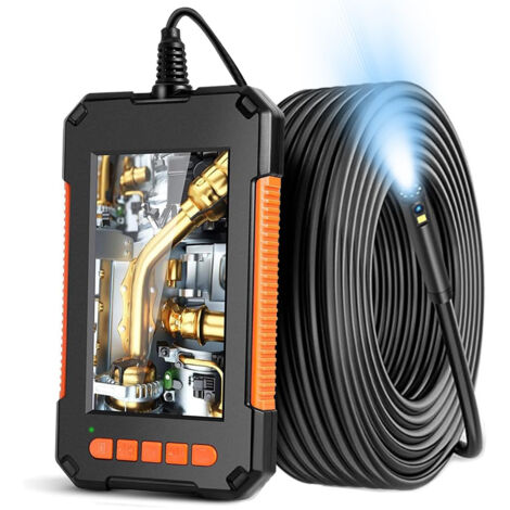 Endoskopkamera, Rohrinspektionskamera, wasserdichtes 1080P HD Industrieendoskop mit 4,3-Zoll-LCD-Bildschirm, 2600-mAh-Schlangenkamera, 5 m wasserdicht (IP67) mit 8 LEDs