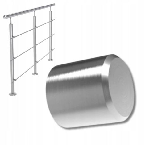 Endstück aus rostfreiem Stahl - Ø 42,4 mm - Zylindrisch - Korrosionsbeständig - Ideal für Geländer