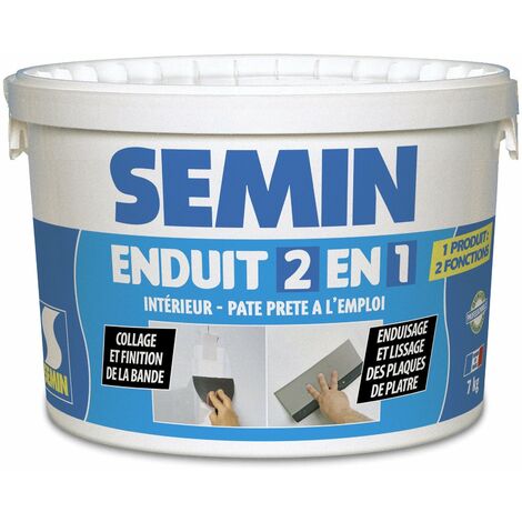 Enduit 2 en 1 multifonctions Semin - joint et lissage de la plaque de plâtre - intérieur - seau de 7 kg
