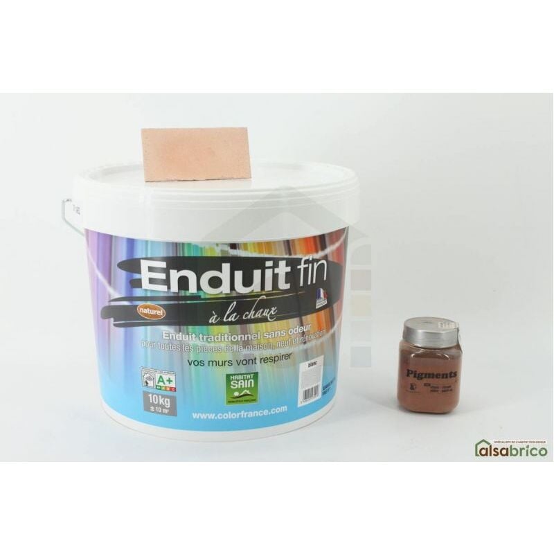 Enduit à la chaux à mélanger avec pigments naturels, Rouge de Pouzolle - Pot de 10kg