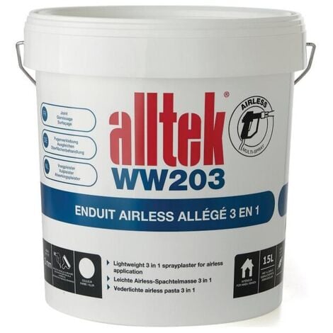 SANS MARQUE Enduit Airless allégé 3 en 1 prêt à l'emploi Alltek WW203 seau de 15 litres