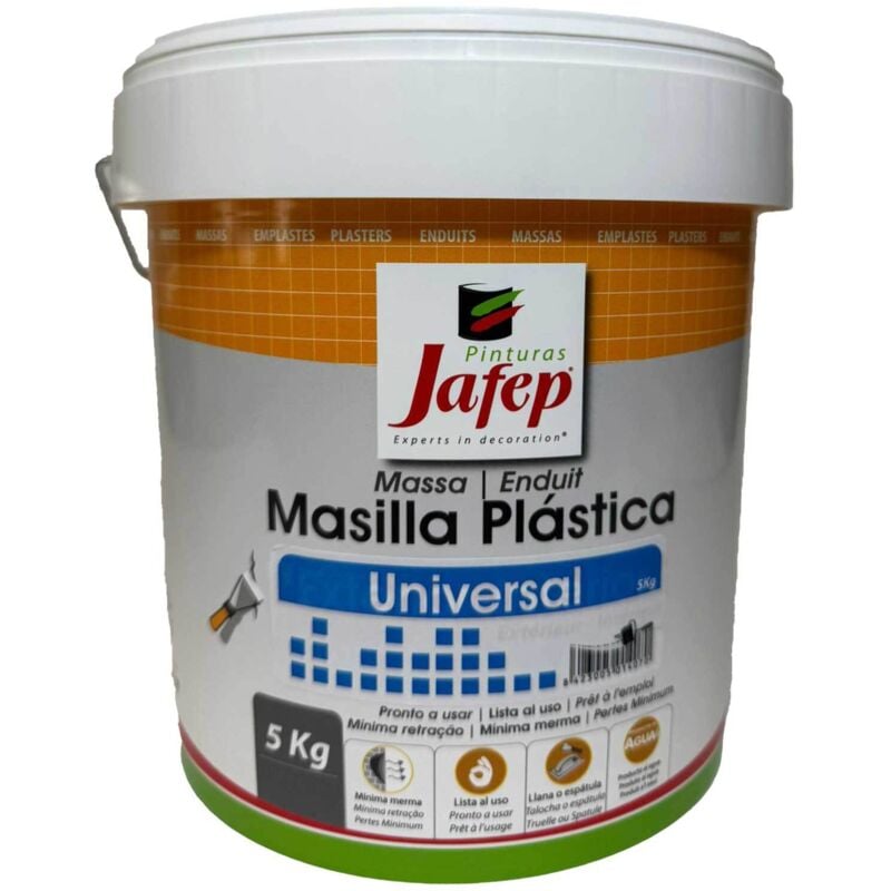 Jafep - Enduit blanc – Extérieur et Intérieur, prêt à l'emploi 5 kg