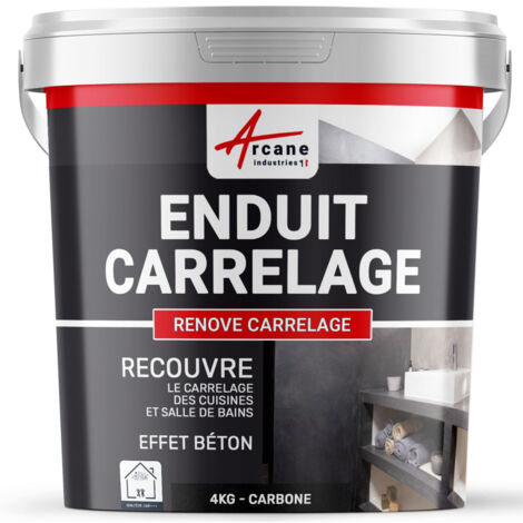 Enduit carrelage salle de bain cuisine mural et sol recouvre et rénove faïence masquage - RENOVE CARRELAGE ARCANE INDUSTRIES Chataigne - Kit 4 Kg - 2.6m² pour 2 couches