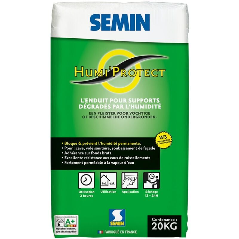 Semin - Enduit spécial maçonnerie humides Humi'Protect - sac de 20 kg