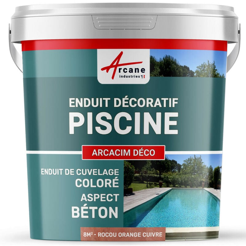 Arcane Industries - Décoration piscine enduit de cuvelage finition béton ciré arcacim deco - 8 m² Rocou Orange Cuivre Rocou Orange Cuivre
