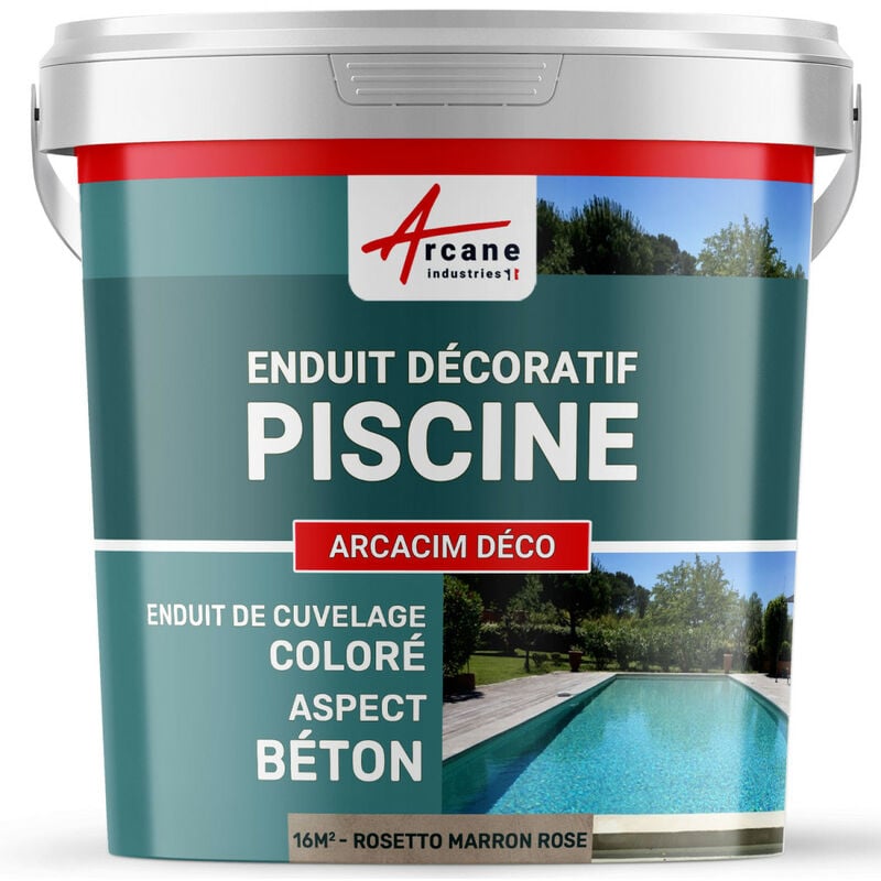 Arcane Industries - Décoration piscine enduit de cuvelage finition béton ciré arcacim deco - 16 m² Rosetto Marron Rose Rosetto Marron Rose