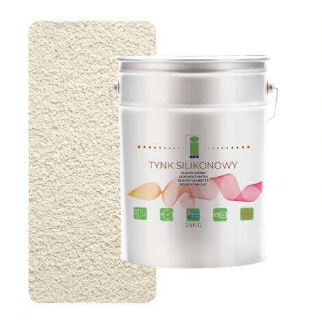 Enduit de façade extérieur en silicone blanc légèrement jaunâtre, 1,5 mm, qualité supérieure, 25 kg