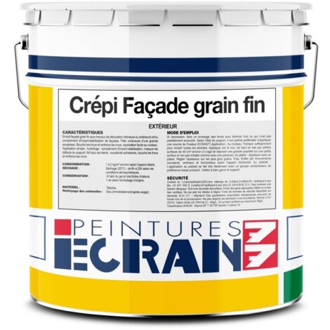 Enduit de façade grain fin hydrofuge – Application rouleau – Renforce murs et masque défauts – Pâte onctueuse prête à l'emploi 25 Kg - f1e5d1