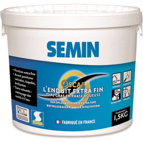 Enduit de finition SEMIN extra fin OSCAR finition impeccable à laquer Conditionnement: 1,50 kg