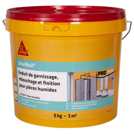Enduit de garnissage SIKA SikaWall Rebouchage et finition pour pièces humides - 5Kg