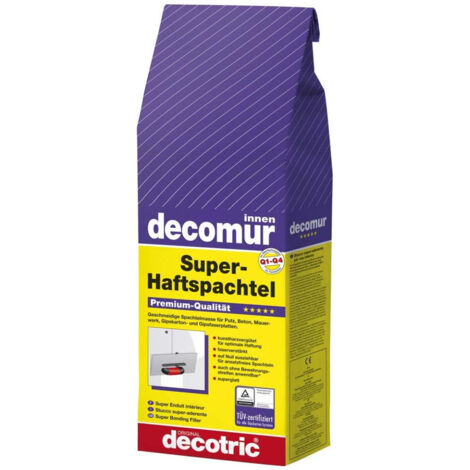 Enduit de lissage Decomur 5KG – Pour cloisons sèches – Renforcé de fibres – Adhérence sur béton lisse – Temps de traitement 45 min – Decotric