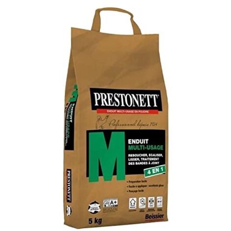 Enduit de lissage intérieur 5kg – Multi-usage pour béton, plâtre et briques – Application jusqu'à 2cm d'épaisseur – Finition mate et ponçable