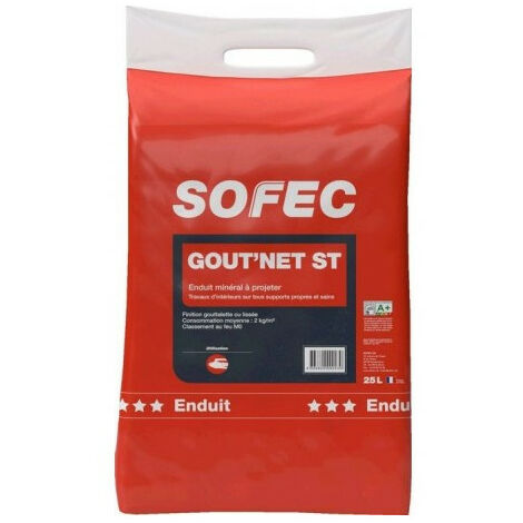 Enduit De Projection Gout'net St Finition 25kg Blanc - Sofec