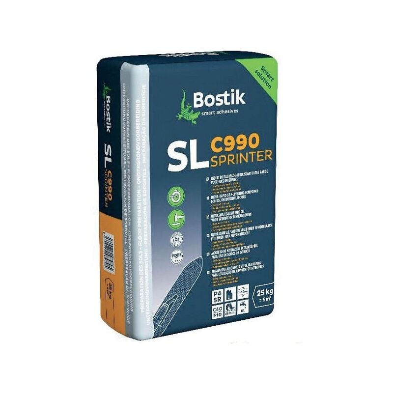 Bostik - Enduit de ragréage autolissant sl C990 sprinter, en poudre, pour épaisseur 1 à 10 mm, en sac de 25kg