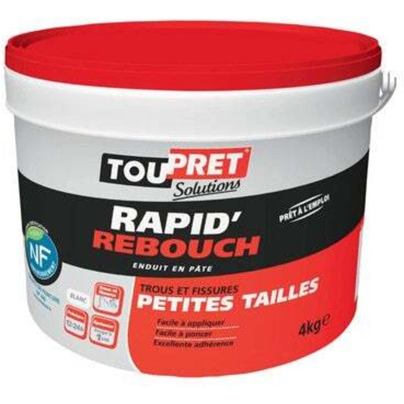 Toupret - Enduit De Rebouchage 4 Kg En Pâte, Pour Mur / Plafond Inté