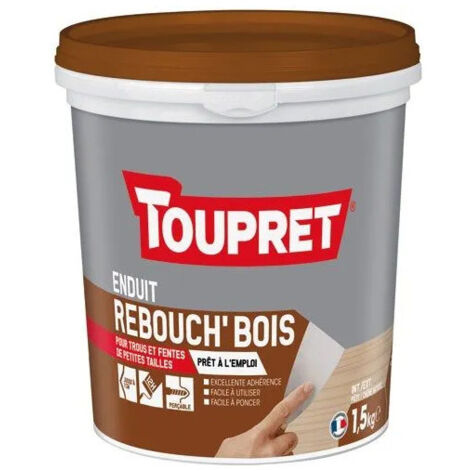 Enduit de rebouchage bois, intérieur et extérieur, 1.5kg, couleur chêne naturel TOUPRET