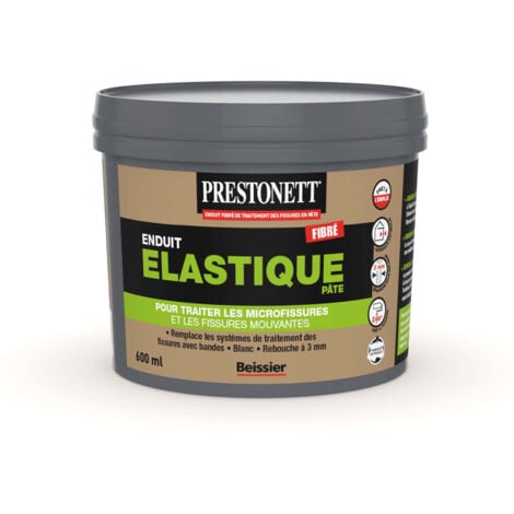 Enduit de Rebouchage Elastique en Pâte PRESTONETT ELASTIQUE en Pot 600 ML pour Intérieur et Extérieur