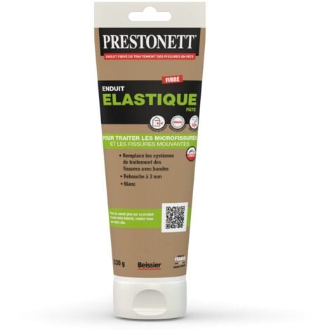 Enduit de Rebouchage Elastique PRESTONETT ELASTIQUE en Pâte en Tube 330 G pour Intérieur et Extérieur
