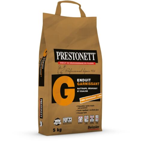 Enduit de rebouchage en poudre 5 kg – Pour murs intérieurs – Finition lisse et mate – Application jusqu'à 5 mm d'épaisseur