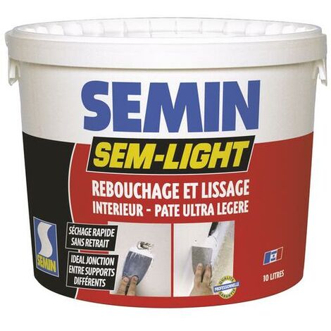 Enduit de rebouchage et lissage en pâte Sem-Light 10 litres - SEMIN