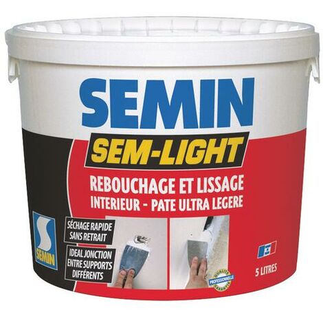 Enduit de rebouchage et lissage en pâte Sem-Light 5 litres - SEMIN