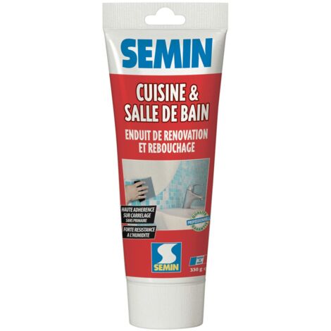 Enduit de rebouchage et rénovation spécial cuisine et salle de bain Semin - adapté aux pièces humides - tube de 330 g