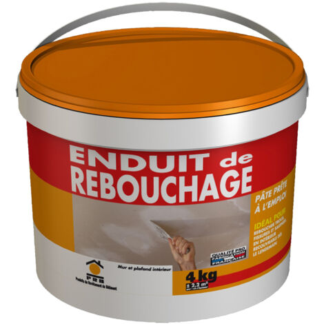 Enduit de Rebouchage Pate 4kg - Réparation Rapide de Fissures et Trous - Application Facile et Précise - Finition Lisse et Prête à Peindre - Usage Intérieur