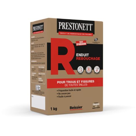 Enduit de Rebouchage PRESTONETT REBOUCHER en Poudre en Boîte 1 KG pour Intérieur