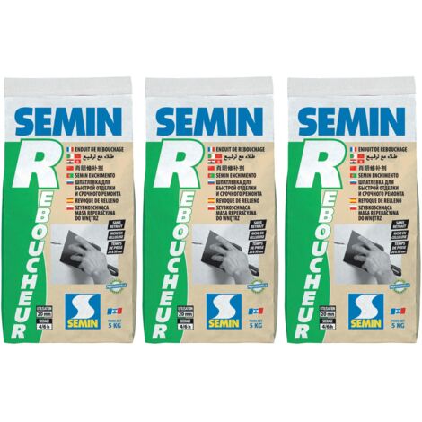 Enduit de Rebouchage Semin R - Intérieur - Poudre - Sac 5 kg (lot de 3)