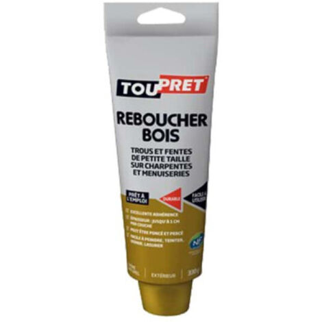Enduit de rebouchage - TOUPRET - Spécial bois - 330g - Prêt à l'emploi - Marron
