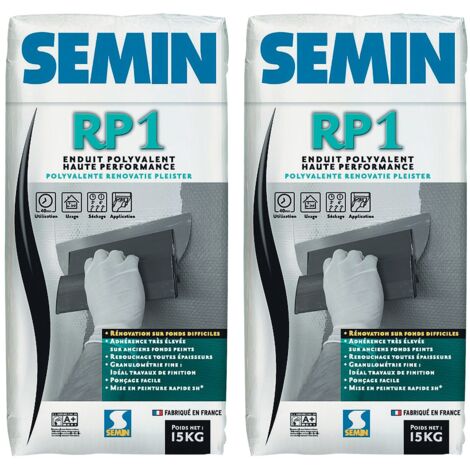Enduit de Rénovation Polyvalent Semin - RP1 - Intérieur - Poudre - Sac 15 kg (lot de 2)