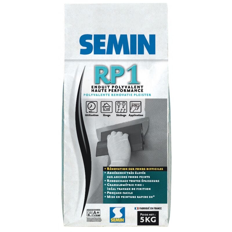 Semin - Enduit de rénovation polyvalent RP1 - sac 5 kg