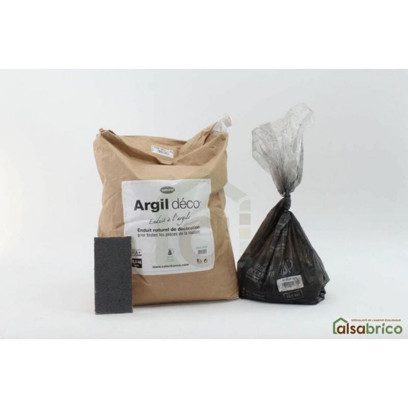 Enduit décoratif à l'argile teinté avec pigments naturels, Noir de Vigne Foncé - Sac de 12.5kg