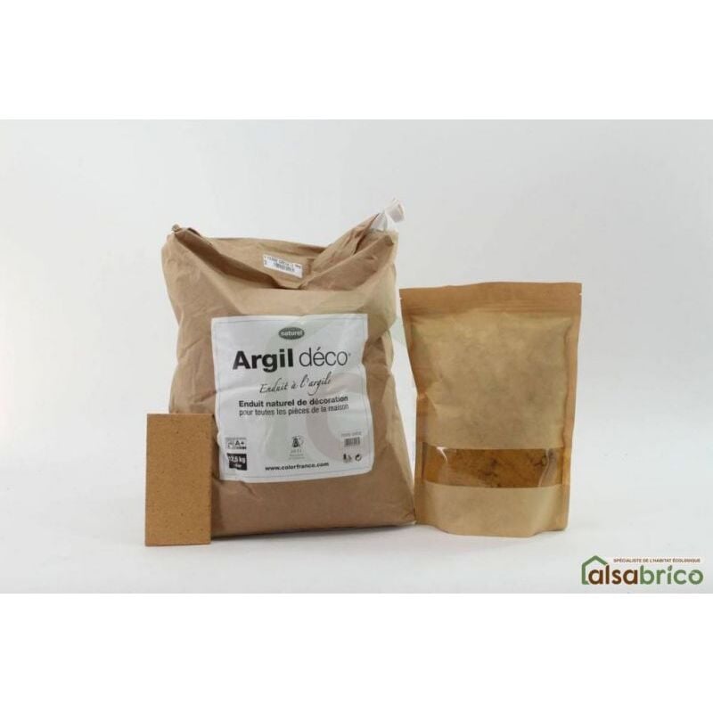 Enduit décoratif à l'argile teinté avec pigments naturels, Ton Pierre Foncé - Sac de 12.5kg