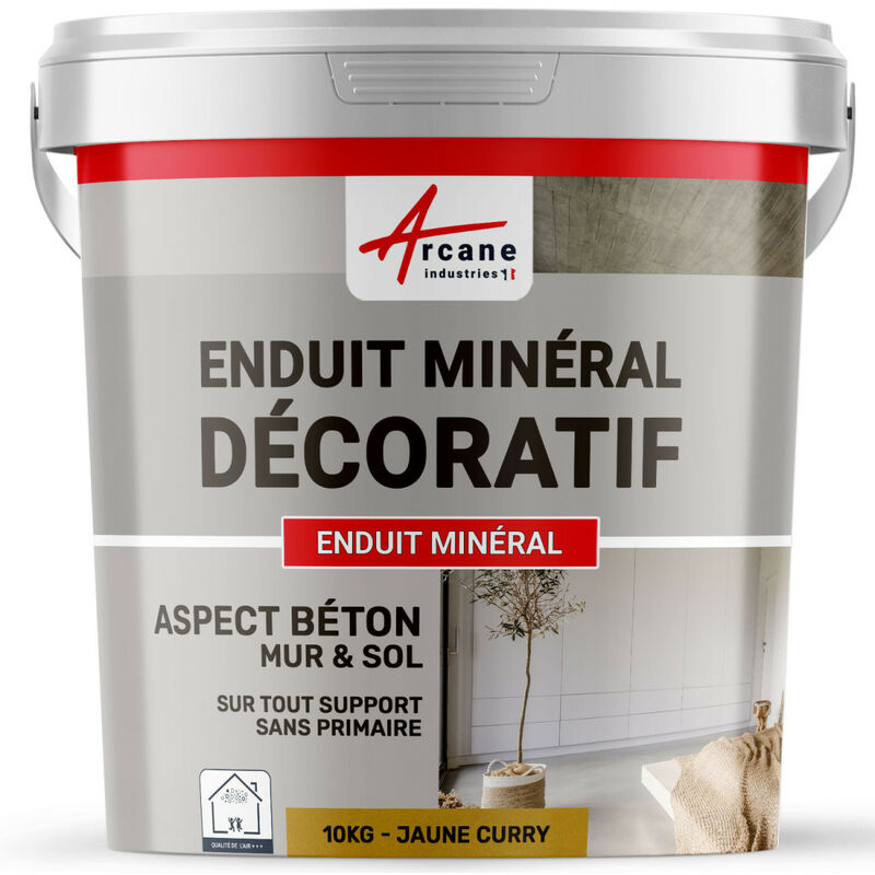 Arcane Industries - Enduit décoratif mural et sol rénovation chambre cuisine salle de bain - 10 kg Curry Curry