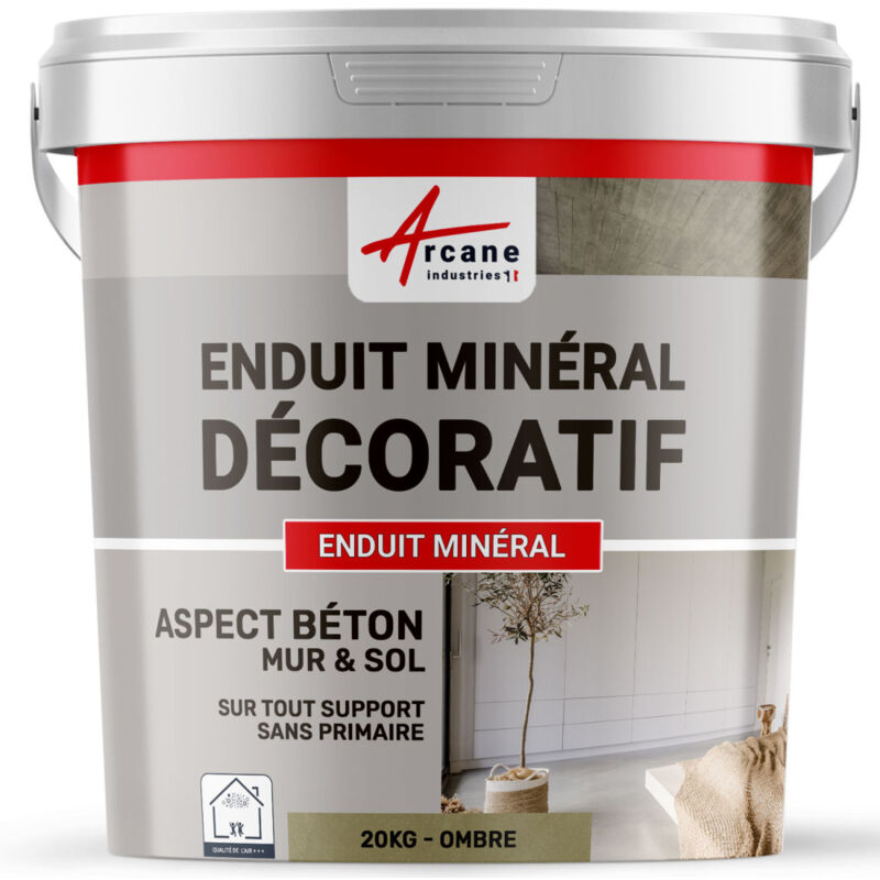 Arcane Industries - Enduit décoratif mural et sol rénovation chambre cuisine salle de bain - 20 kg Ombre